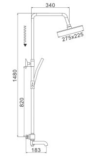Душевая стойка Rose R3536 с термостатом хром